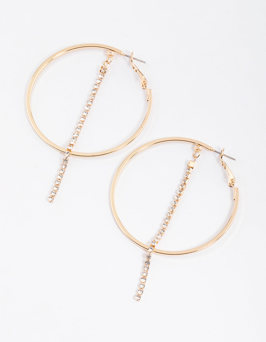 Stunning Gold Hanging Cup - Chain Hoop Earrings for Glamorous Evenings