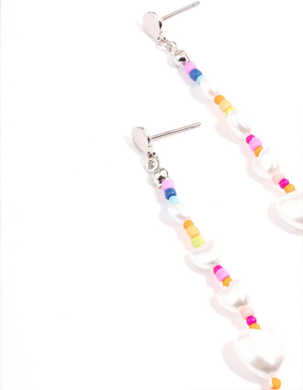 Trendy Gold Heart and Bead Drop Earrings Inspired by Early 2000s