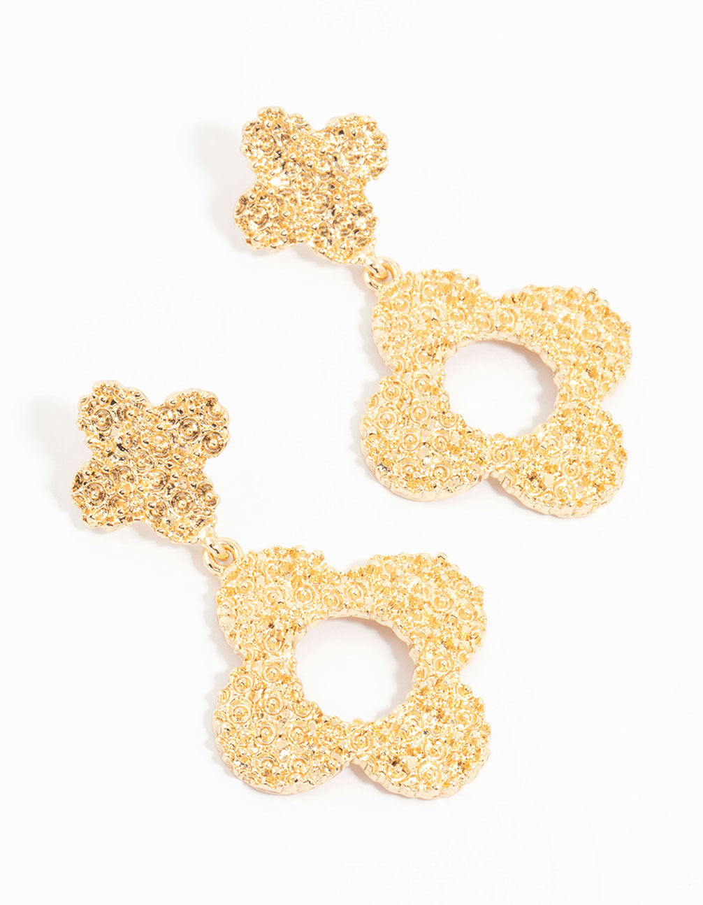 Stylish Gold Hollow Floral Drop Earrings for Elegant Look