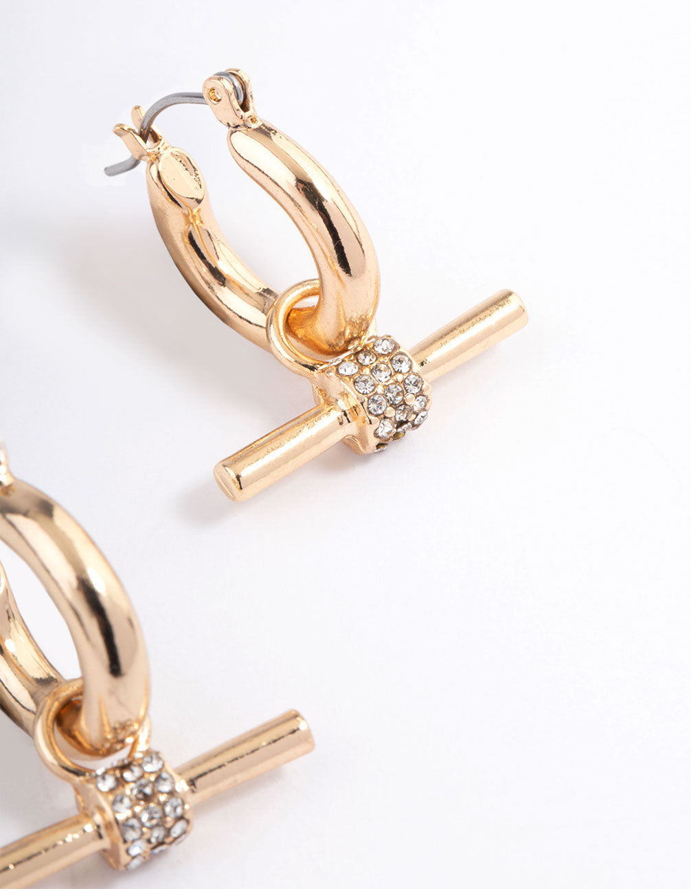 Gorgeous Gold Bling Toggle Style Hoop Earrings for Fashion Enthusiasts