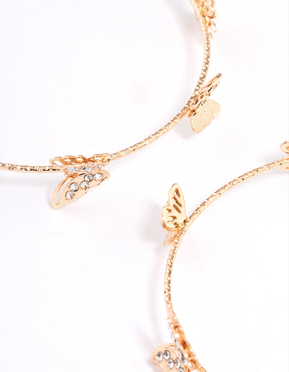 Gorgeous Gold Butterfly Motif Hoop Earrings for Timeless Style