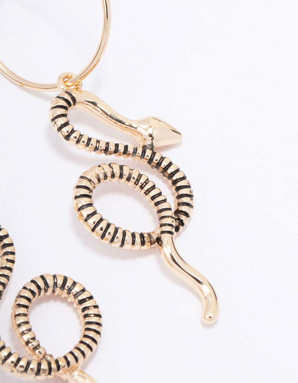 Exquisite Antique Gold-Colored Swirling Snake Design Drop Earrings for Fashionable Women