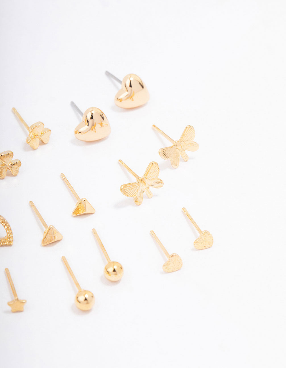 12-Piece Gold-Tone Delicate Butterfly Stud Earrings Set
