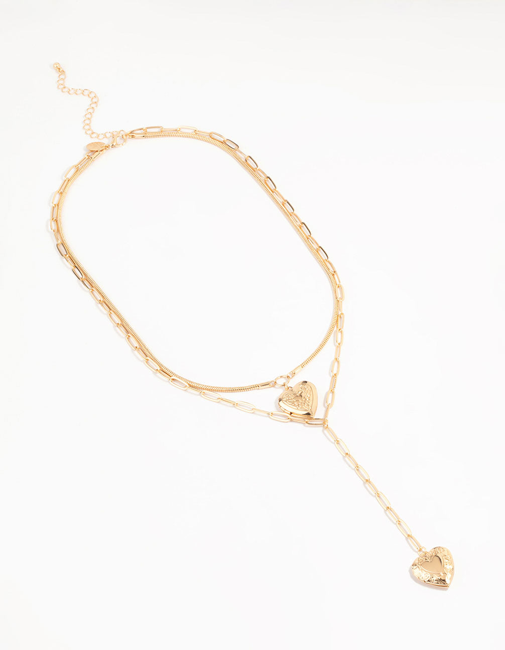 Stylish Gold-Toned Heart Locket Layered Necklace for Women