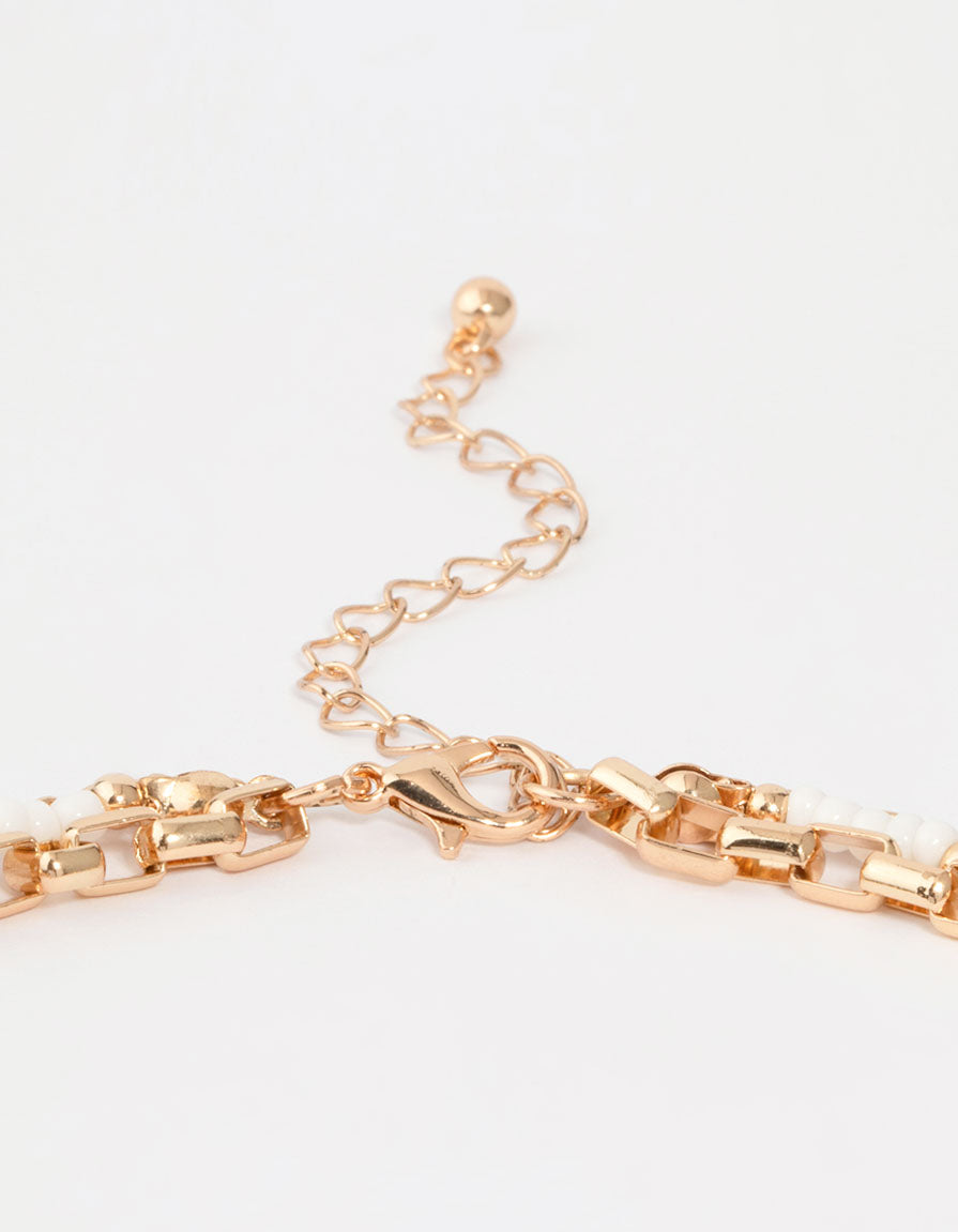 Stylish Gold Bead and Tassel Multi - Layered Necklace for Boho Lovers