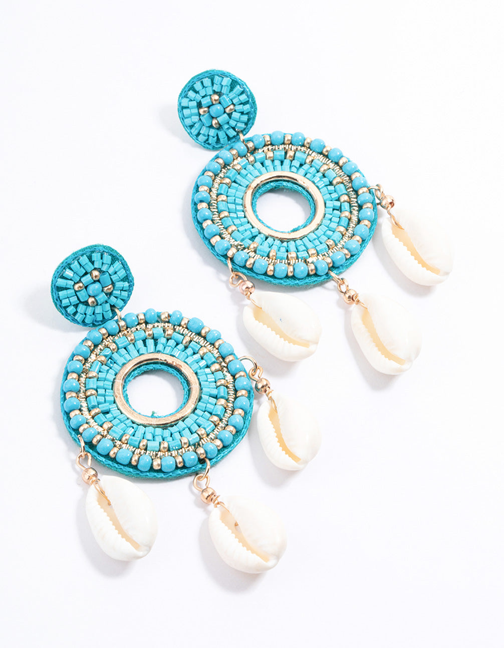Stylish Gold Beaded Disc Earrings for a Statement Look