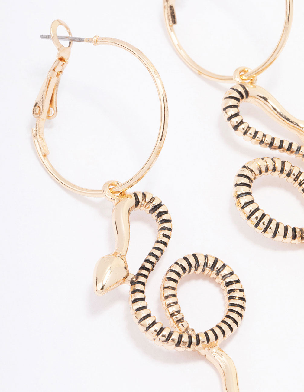 Exquisite Antique Gold-Colored Swirling Snake Design Drop Earrings for Fashionable Women