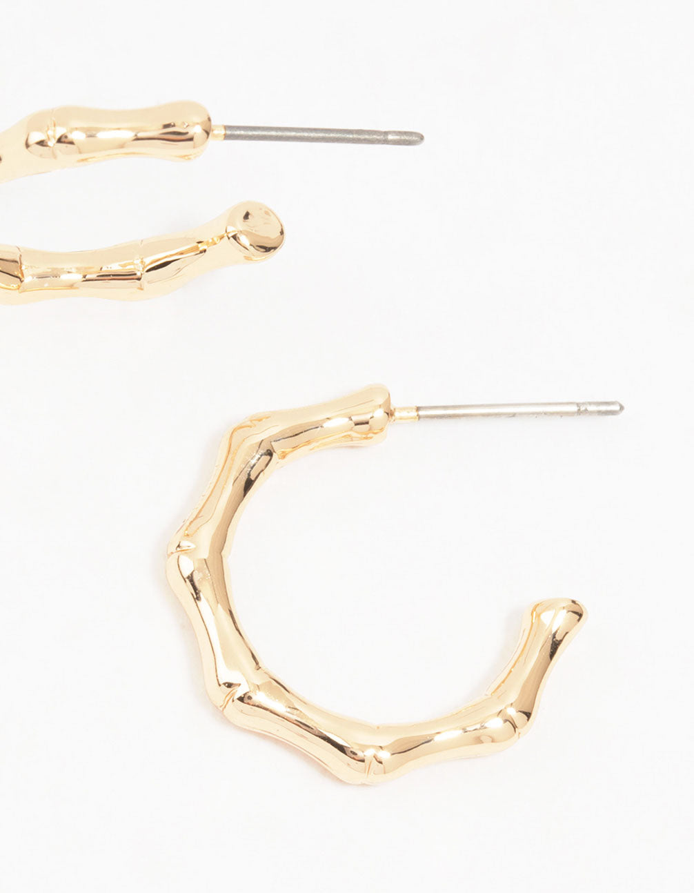 Stylish Gold-Toned Bamboo Hoop Earrings for a Fashionable Look