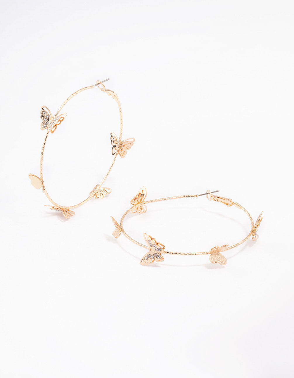 Gorgeous Gold Butterfly Motif Hoop Earrings for Timeless Style