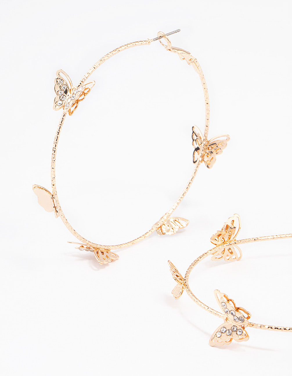 Gorgeous Gold Butterfly Motif Hoop Earrings for Timeless Style