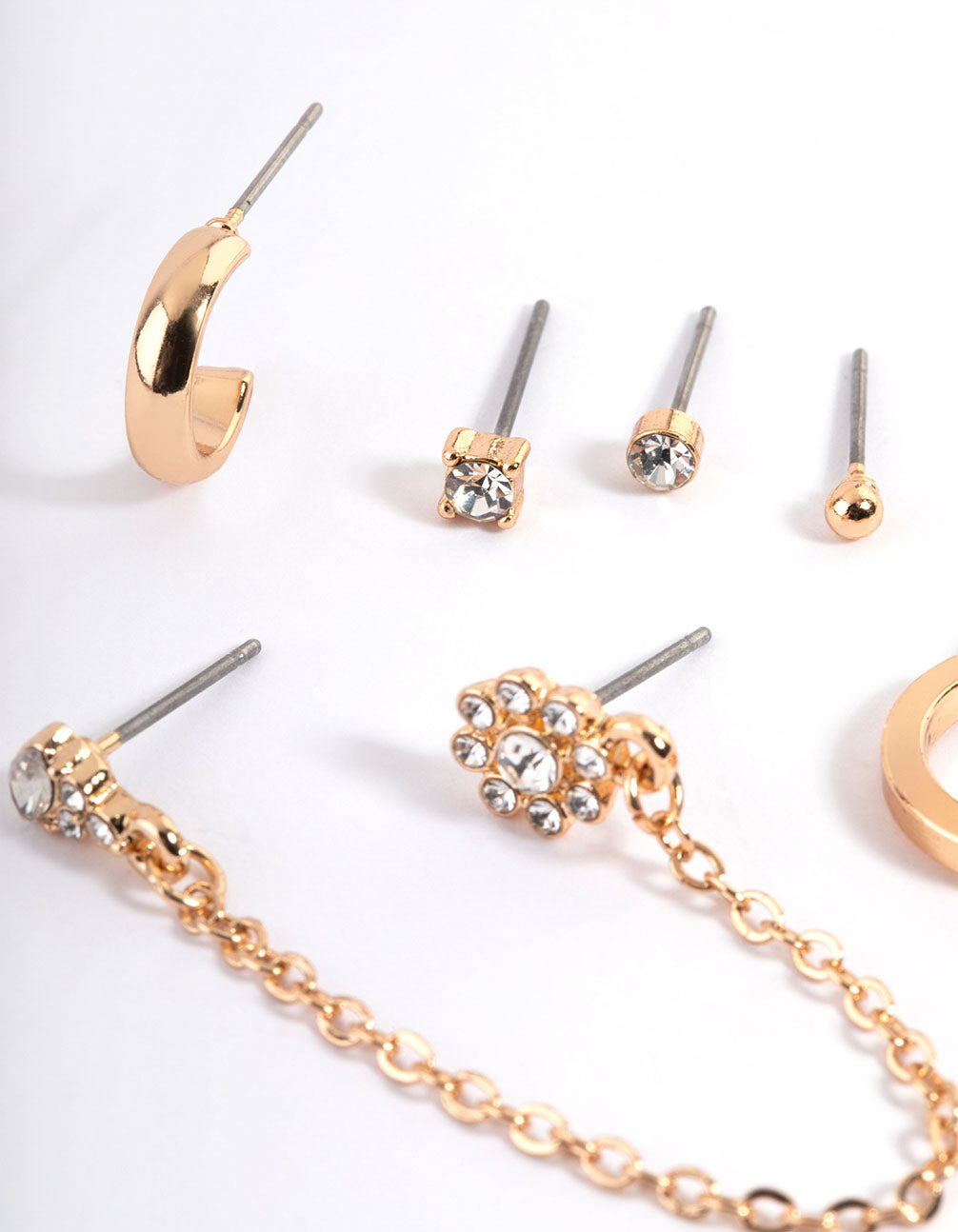 Stylish Gold Butterfly-themed Garden Stackable Stud Earrings for a Fashionable Look
