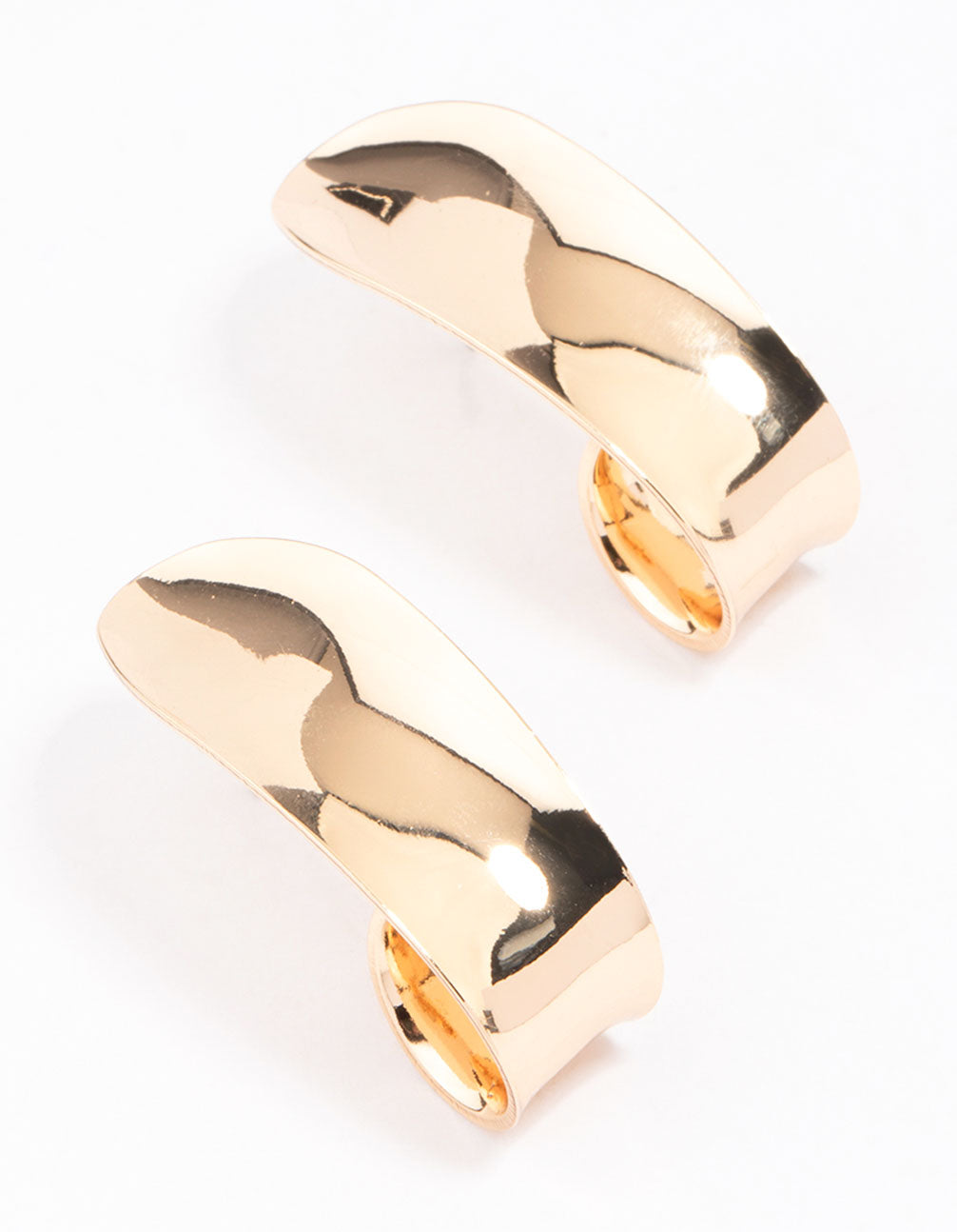 Gorgeous Gold-Toned Hammered Design Wide Circular Hoop Earrings for Ear Stack